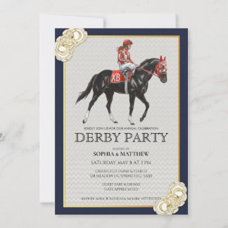 Horse Racing Derby Party Invitation Art 2026 Kaart