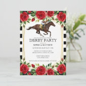 Horse Racing Derby Party Invitation Art Kaart (Staand voorkant)