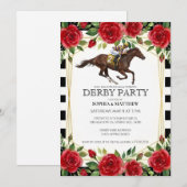 Horse Racing Derby Party Invitation Art Kaart (Voorkant / Achterkant)