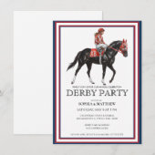 Horse Racing Derby Party Invitation Art Kaart (Voorkant / Achterkant)