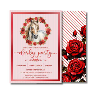 Horse Racing Derby Party Krans Rozen Kaart