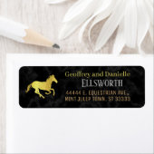 Horse Racing Derby Zwart Goud Retouradres Etiket (Insitu)