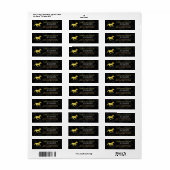 Horse Racing Derby Zwart Goud Retouradres Etiket (Full Sheet)