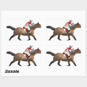 Horse Racing Jockey en Horse Rechthoekige Sticker (Vel)