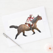 Horse Racing Jockey en Horse Rechthoekige Sticker (Envelop)