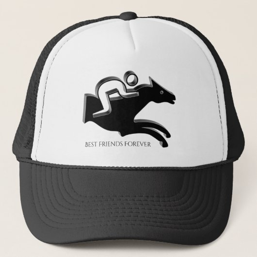 Horse Racing Jockey Riding Logo Trucker Pet (Voorkant)