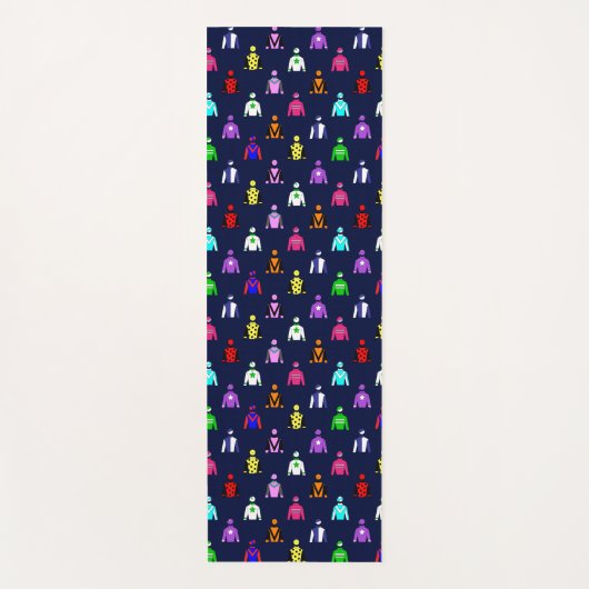 Horse Racing Jockey Silks op Navy Blue Yogamat (Voorkant)