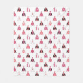 Horse Racing Jockey Silks Patroon Roze Wit Fleece Deken (Voorkant)