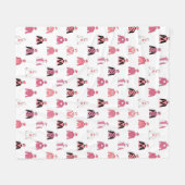 Horse Racing Jockey Silks Patroon Roze Wit Fleece Deken (Voorkant (Horizontaal))