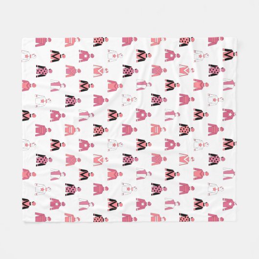 Horse Racing Jockey Silks Patroon Roze Wit Fleece Deken (Voorkant (Horizontaal))