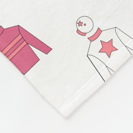 Horse Racing Jockey Silks Patroon Roze Wit Fleece Deken (Hoek)