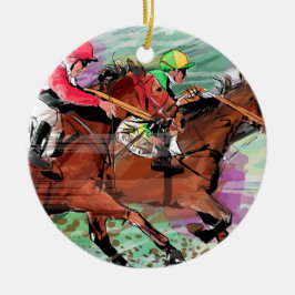 Horse Racing Keramisch Ornament