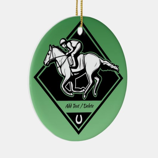 Horse Racing Keramisch Ornament (Rechts)