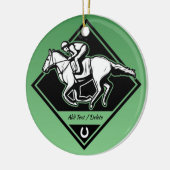 Horse Racing Keramisch Ornament (Links)