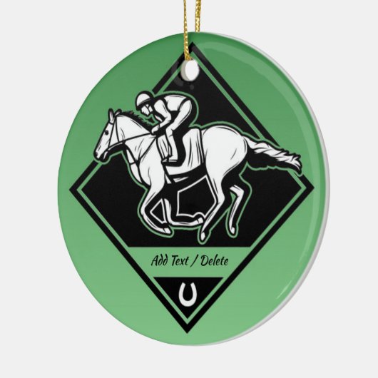 Horse Racing Keramisch Ornament (Links)