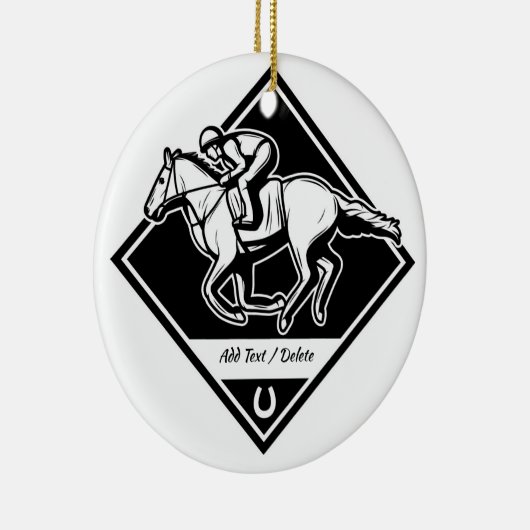 Horse Racing Keramisch Ornament (Rechts)