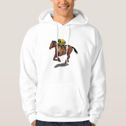 Horse Racing Mannen Hoodie (Voorkant)