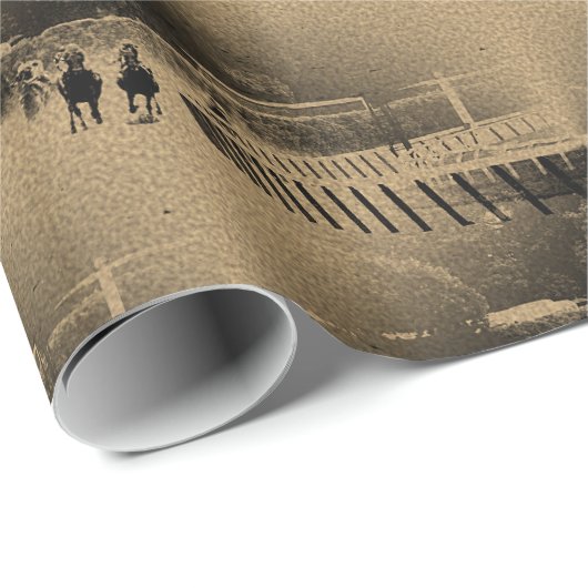 Horse Racing Muddy Track Grunge Cadeaupapier (Rol Hoek)