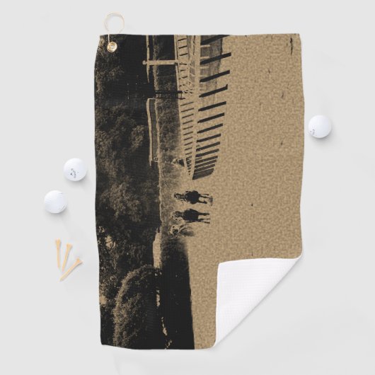 Horse Racing Muddy Track Grunge Golfhanddoek (Insitu)