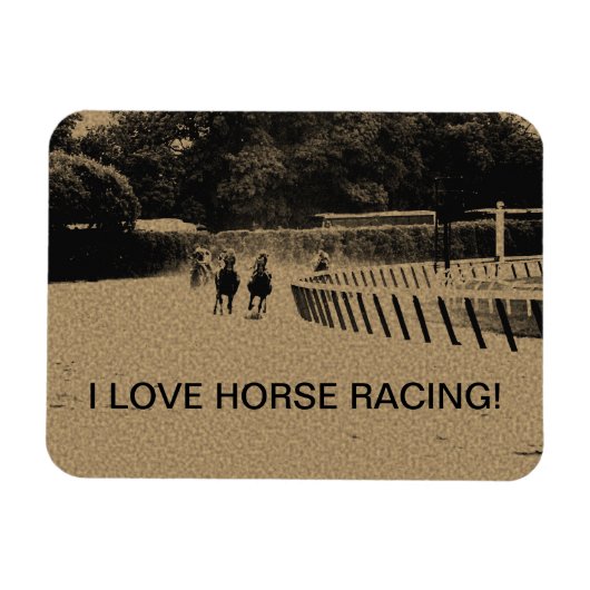 Horse Racing Muddy Track Grunge Magneet (Horizontaal)