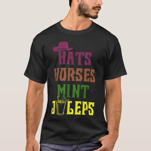 Horse Racing Petten Paarden en Mint Juleps Derby f T-shirt (Voorkant)