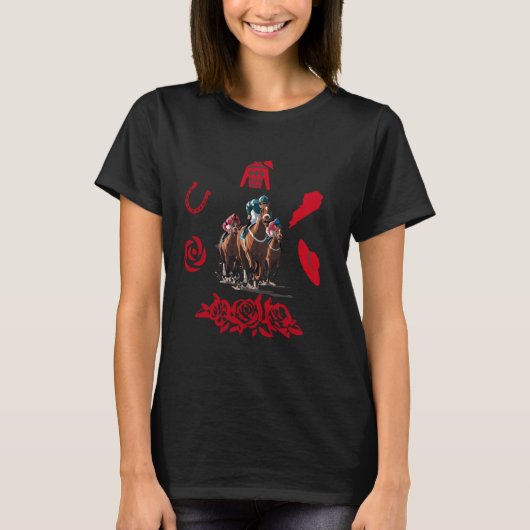 Horse Racing Race Day Funny Jockeys Running Run 15 T-shirt (Voorkant)