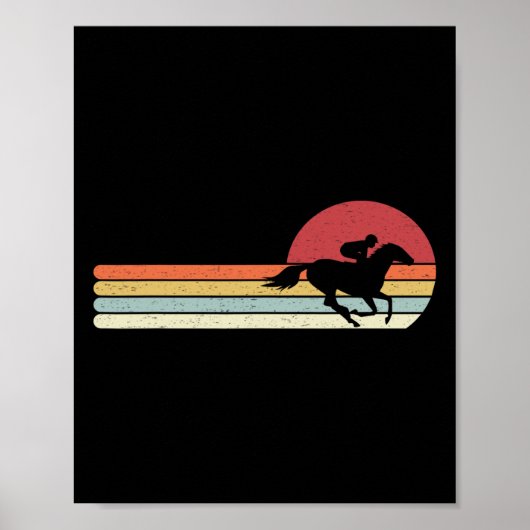 Horse Racing Retro Style Poster (Voorkant)