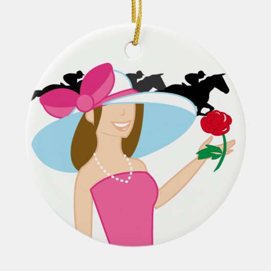 Horse Racing - SRF Keramisch Ornament (Voorkant)