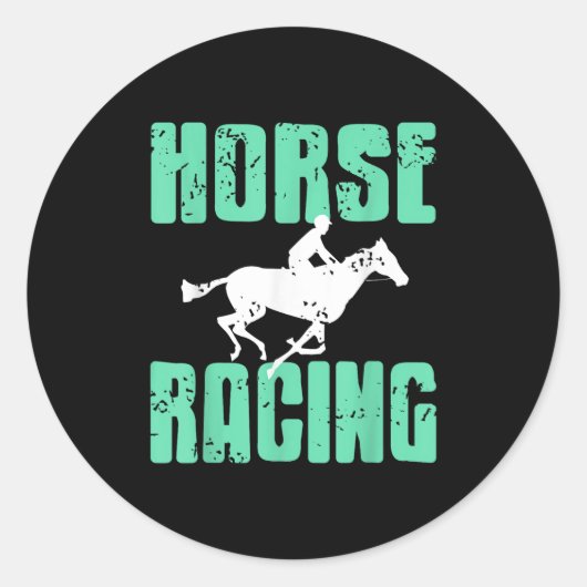 Horse Racing Srt Fanatics Speed And On  Ronde Sticker (Voorkant)