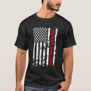 Horse Racing USA Vlag Hoodie T-shirt