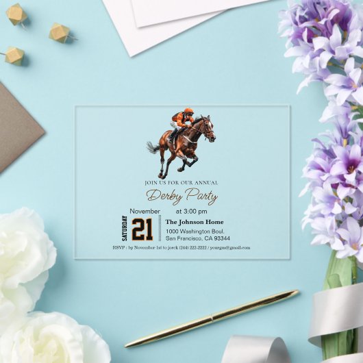 Horse Racing Verjaardag Derby Party Uitnodiging (Insitu (Huwelijk))