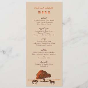 Horse Rail Fence Eiken Paarden Trouwdiner Menu