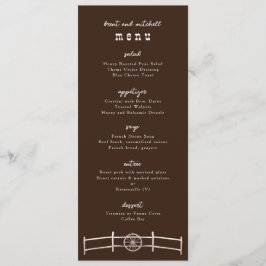 Horse Rail Fence Wagon Wheel Dinner Menu