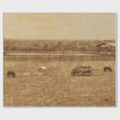 Horse Ranch Country Westerne textuur Cadeaupapier (Vlak)