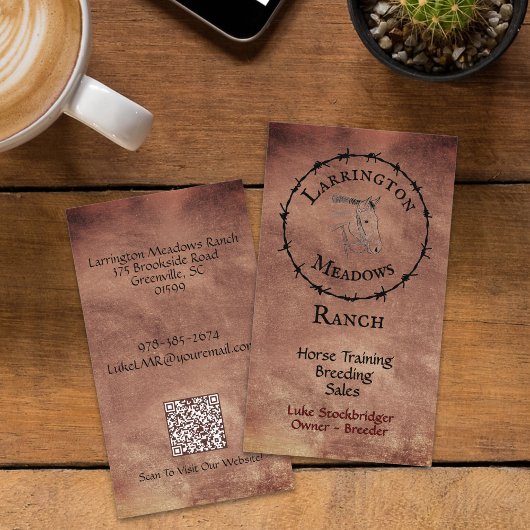 Horse Ranch  Logo QR-code Visitekaartje