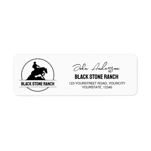 Horse ranch logo reining westerne schuur branding etiket (Voorkant)