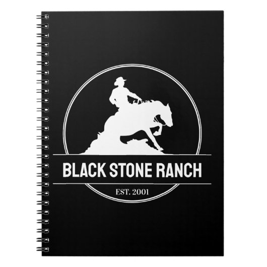 Horse ranch logo reining westerne schuur branding notitieboek (Voorkant)