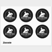 Horse ranch logo reining westerne schuur branding ronde sticker (Vel)