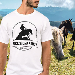 Horse ranch logo reining westerne schuur branding t-shirt