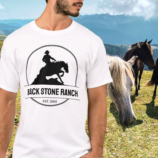 Horse ranch logo reining westerne schuur branding t-shirt
