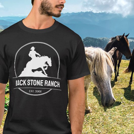 Horse ranch logo reining westerne schuur branding t-shirt