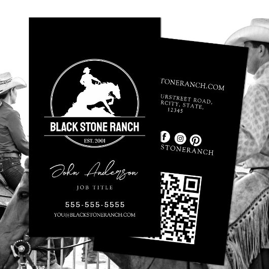 Horse ranch logo reining westerne schuur branding visitekaartje