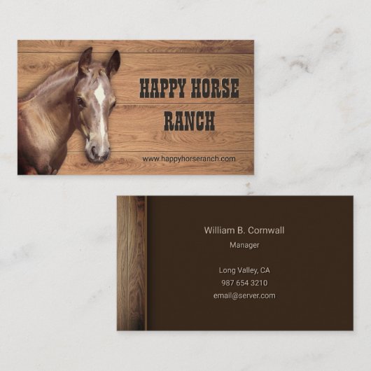 Horse Ranch Visitekaartje (Voorkant / Achterkant)