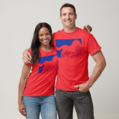 Horse red blue sport friend t-shirt (Unisex)