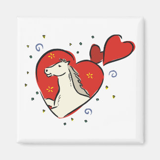 Horse Red Hearts Equine Love Magneet