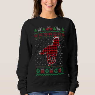 Horse Red Pset Buffalo Funny Ugly kerstSweat Trui