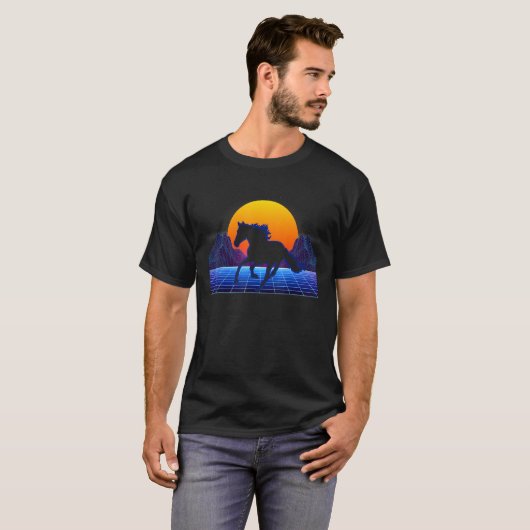Horse Retro Farmer Horse Riding T-shirt (Voorkant volledig)