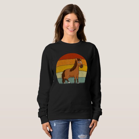 Horse Retro Style Vintage Trui (Voorkant volledig)