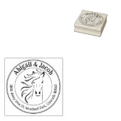 Horse Return Address Family, Cirkel Rubberstempel (Gestempeld)