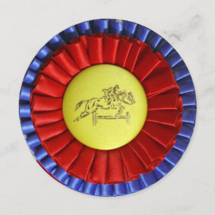 Horse Ribbon 13th Birthday Party Invitation Kaart